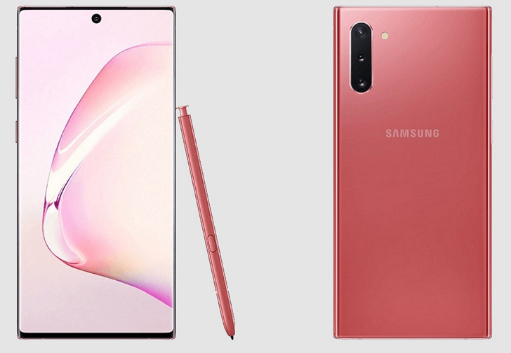 Samsung Galaxy Note 10. Так будет выглядеть смартфон в розовом корпусе