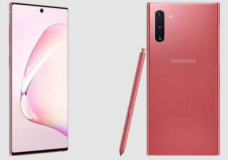 Samsung Galaxy Note 10. Так будет выглядеть смартфон в розовом корпусе