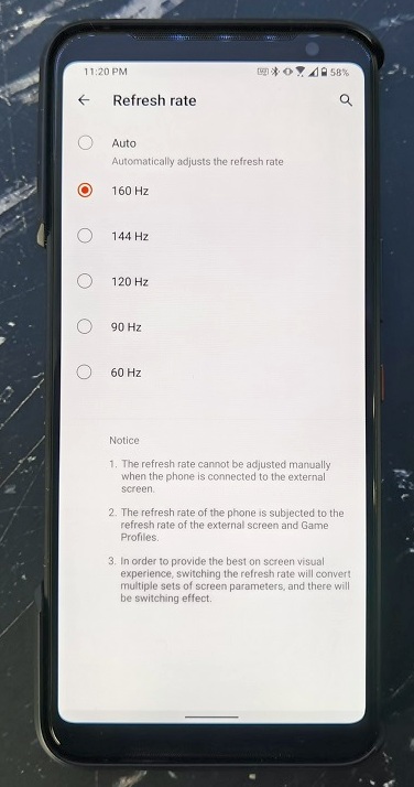 ASUS ROG Phone 3 имеет скрытый режим 160 Гц. Как активировать его