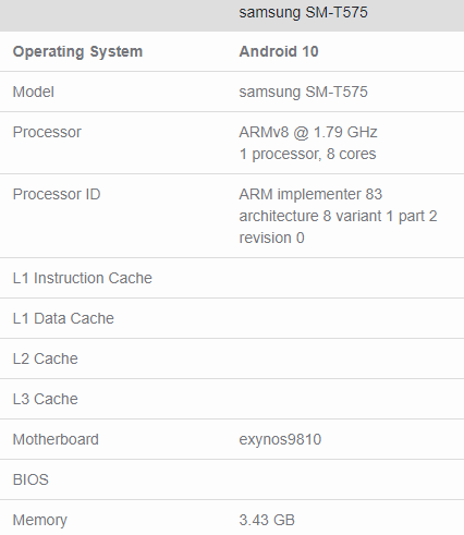 Samsung Galaxy Tab A. Новый планшет недорогой линейки с процессором Exynos 9810 на борту вскоре появится на рынке