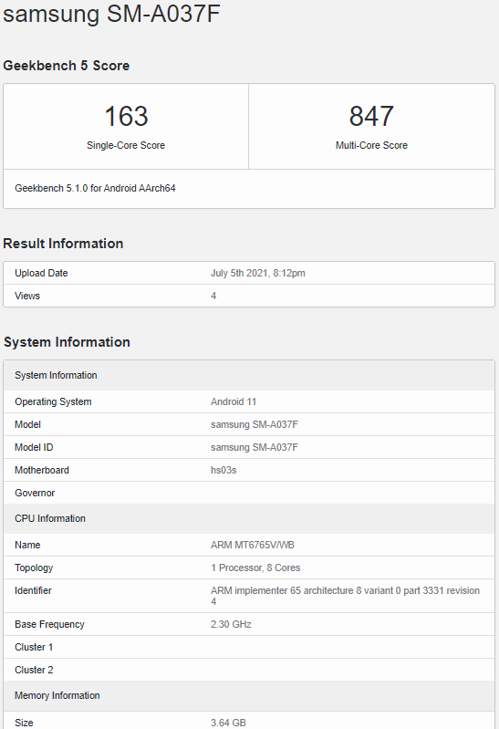 Samsung Galaxy A03s