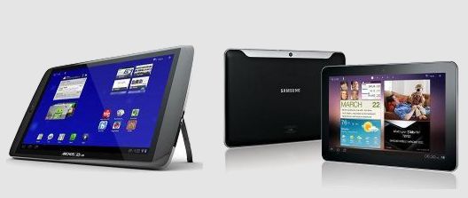 андроид планшет Samsung Galaxy Tab 10.1 против Archos 101 G9
