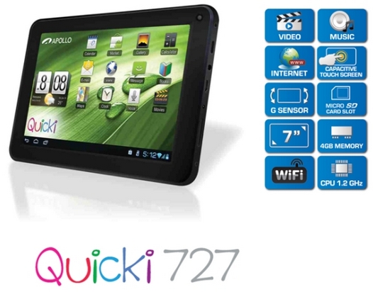 Планшеты Apollo QUICKI 727 и QUICKI 732