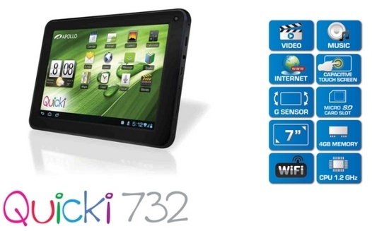 Планшеты Apollo QUICKI 727 и QUICKI 732