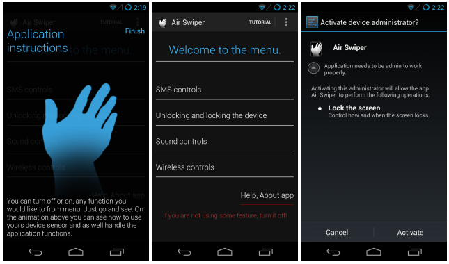 Бесконтактные жесты в стиле Galaxy S4 на любом Android устройстве, оснащенном датчиком приближения с помощью Air Swiper