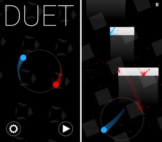 Игры для Android. Duet: минималистичная, но очень увлекательная игра - история о выживании двух разноцветных точек