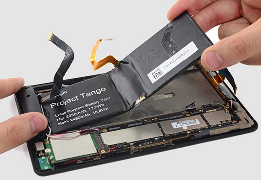 Планшет Google Project Tango разобран в iFixit. Процессор NVIDIA K1, 4 ГБ оперативной памяти и инфракрасный прожектор