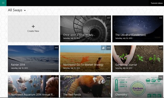 Программы для Windows 10. Microsowt Sway появился в магазине Windows Store