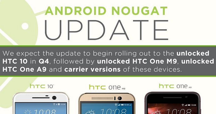 Какие смартфоны HTC получат обновление Android 7.0 Nougat