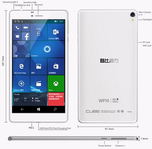 Cube WP10. Windows Phone планшет с 6.98-дюймовым экраном за $300