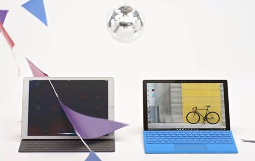 «Surface делает больше». В новом рекламном ролике Microsoft утверждается, что их планшет способен на большее, чем планшет Apple iPad Pro