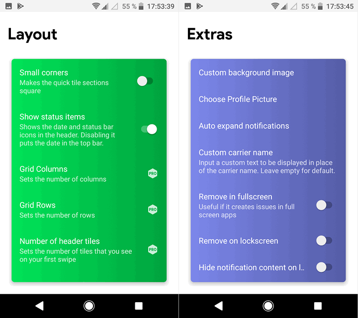 Шторка уведомлений и меню быстрых настроек в стиле Android 9.0 Pie на любом Android устройстве