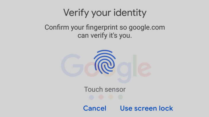 Входить в некоторые сервисы Google теперь можно будет с помощью отпечатков пальцев