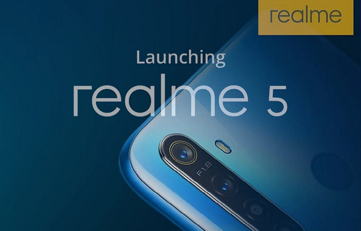 Realme 5 получит камеру с четырьмяя объективами, процессор Qualcomm Snapdragon 655 и мощную батарею. 