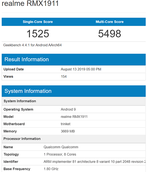 Realme 5 получит камеру с четырьмяя объективами, процессор Qualcomm Snapdragon 655 и мощную батарею. 