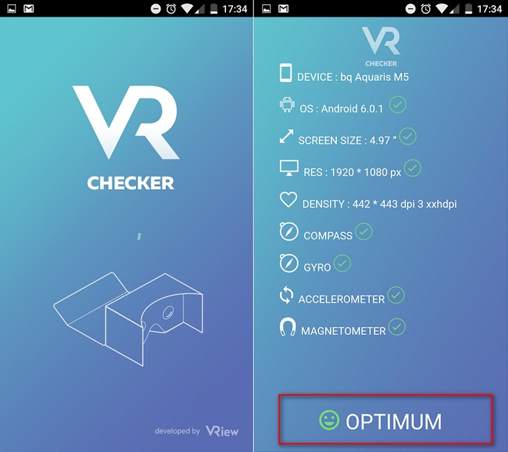 Проверить поддерживает ли ваш смартфон VR очки можно с помощью приложения VR Checker