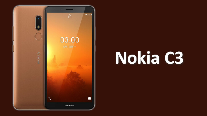 Nokia C3. Смартфон на базе процессора Unisoc с 5.99-дюймовым дисплеем, одиночной 8-Мп камерой, 3 ГБ оперативной памяти за $100