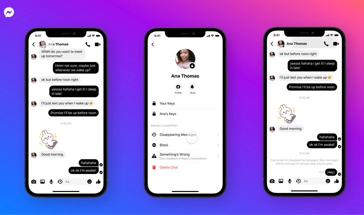 Facebook Messenger получил возможность включить сквозное шифрование для голосовых и видеозвонков, а также исчезающие сообщения