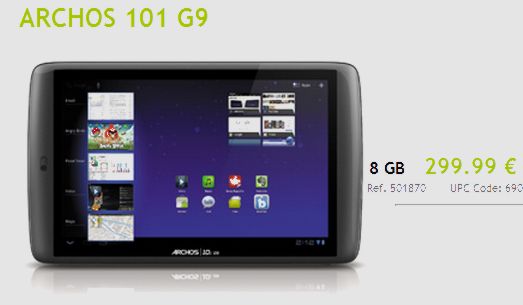 Андроид планшет Archos 101 G 9