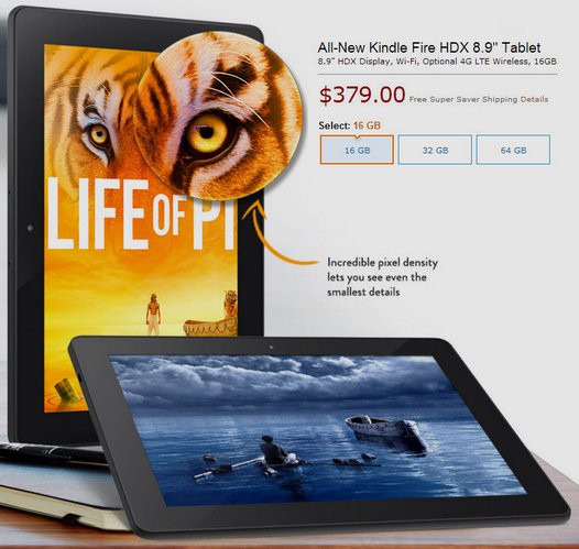 Новые планшеты Amazon:  Kindle Fire HD, Kindle Fire HDX 7 " и Kindle Fire HDX 8.9"