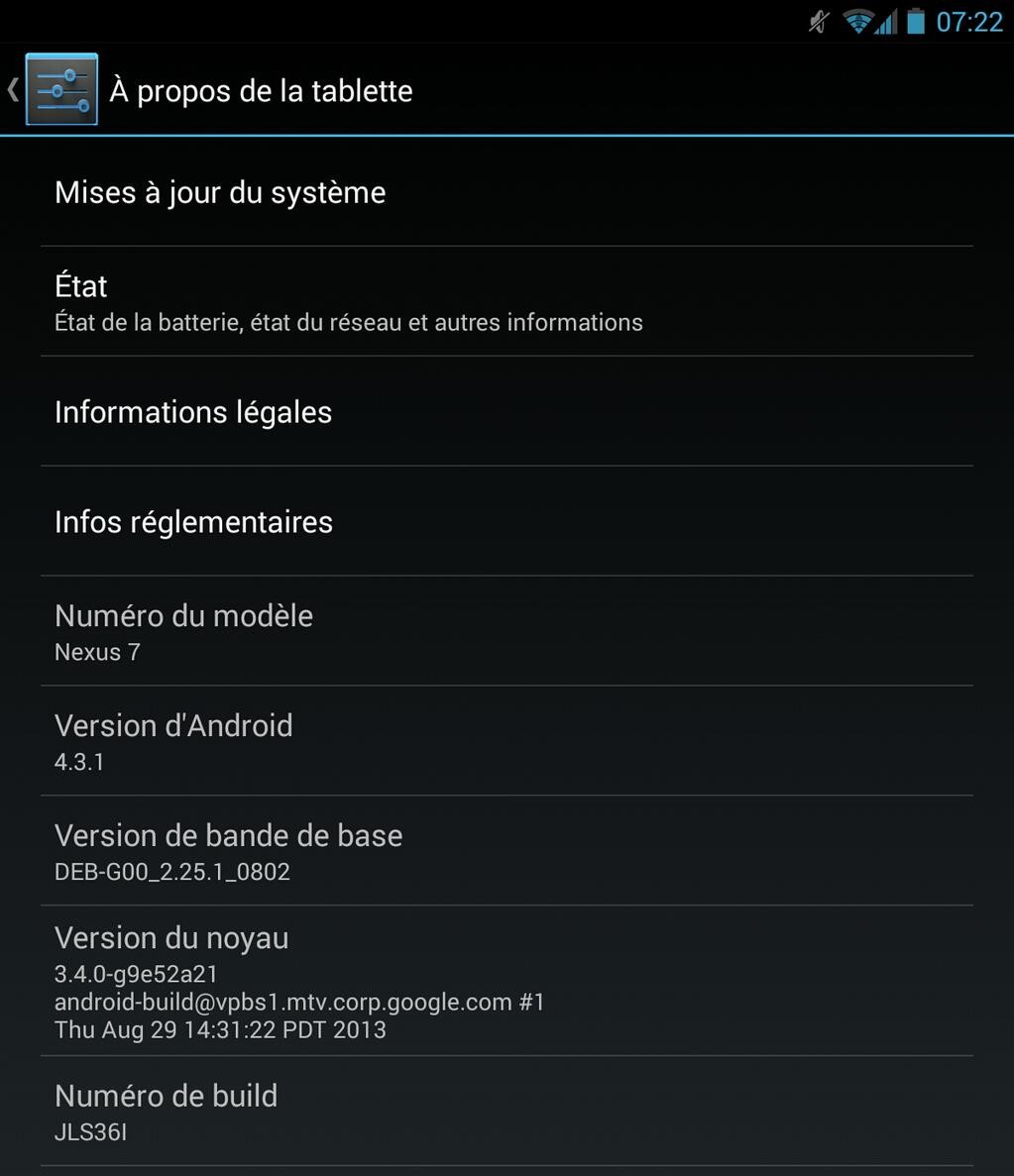 Обновление Android 4.3.1 (JLS36I) начало поступать на планшеты Nexus 7 LTE 