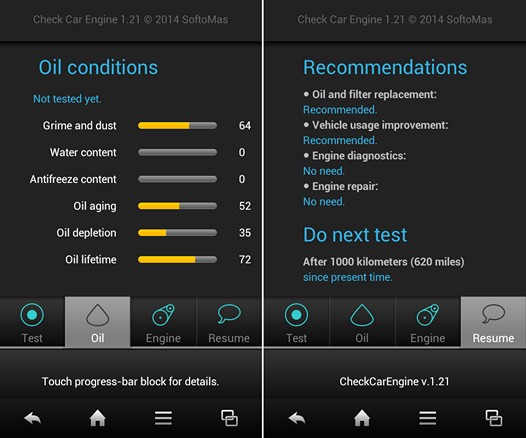 Android и автомобиль. Менять или не менять масло в двигателе автомобиля, а также состояние моторного масла и самого двигателя поможет решить Check Car Engine