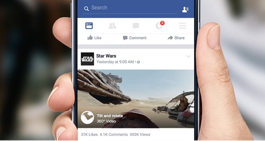 Facebook получил поддержку 360-градусного (сферического) видео