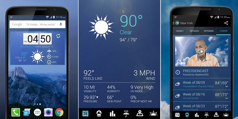 Лучшие программы для Android. 1Weather —погода в реальном времени на экране вашего смартфона или планшета и прогноз погоды для любого региона мира