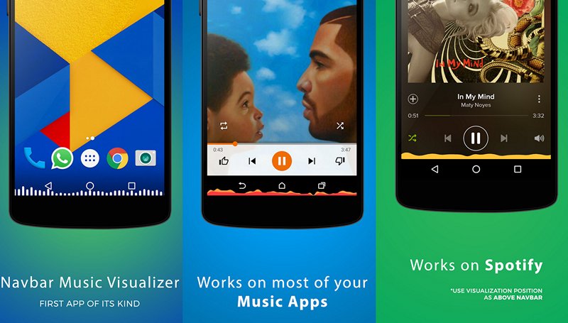 Новые приложения для Android. MUVIZ Nav Bar Audio Visualizer — симпатичная графическая визуализация музыки  в панели навигации вашего смартфона или планшета