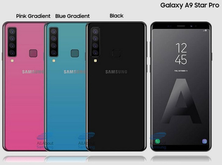 Samsung Galaxy A9 Star Pro получит камеру с четырьмя объективами и корпус с градиентной расцветкой