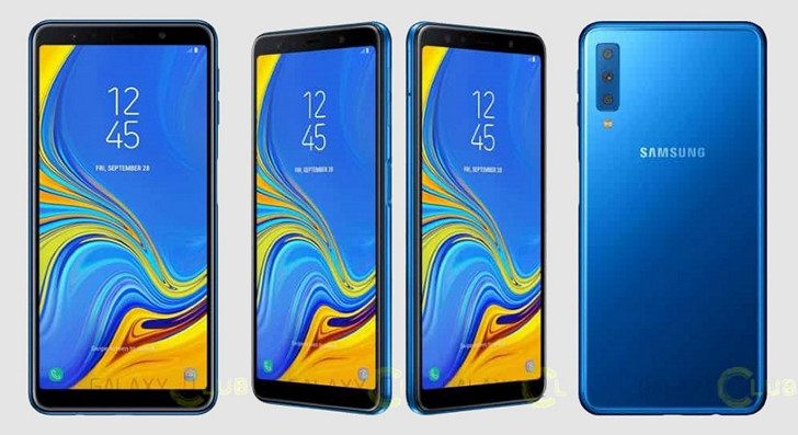 Samsung Galaxy A7 (2018) с тройной основной камерой и сканером отпечатков пальцев на боковой грани (Фото)