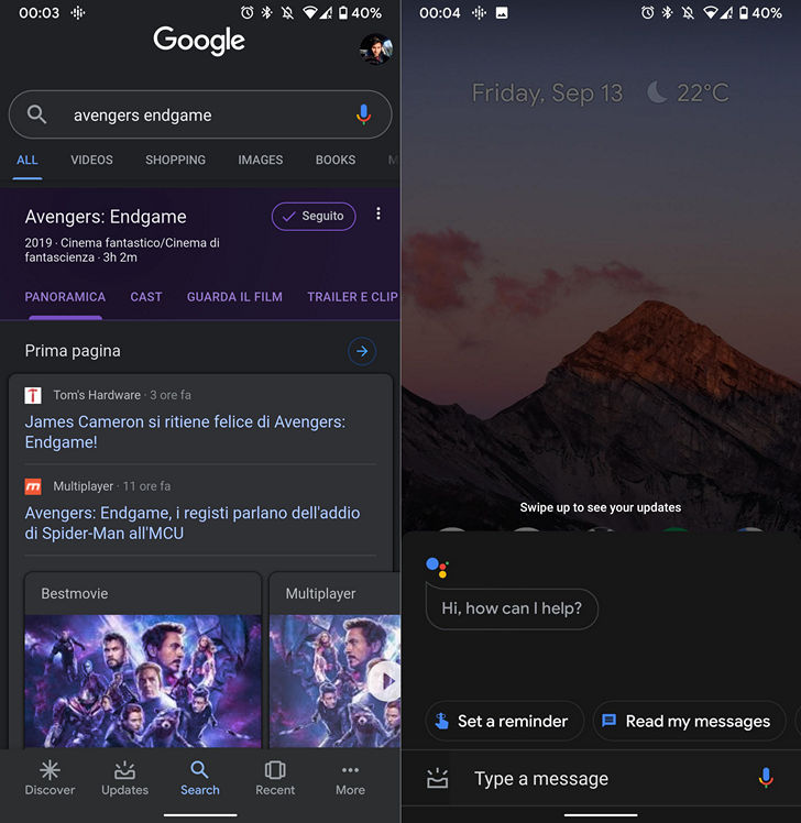 Google dark theme