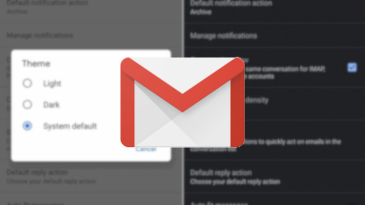 Темная тема оформления появилась в Gmail для iOS и Android