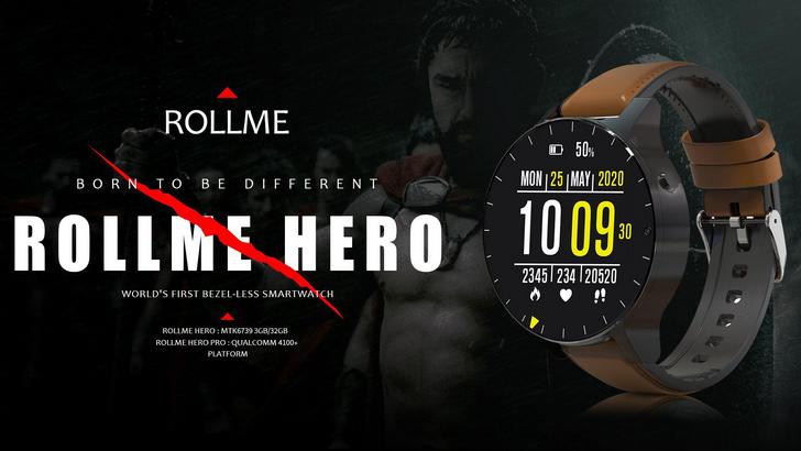 Rollme Hero Pro. Новые умные часы станут не только первыми часами с безрамочным дисплеем, но и первым устройством с процессором Qualcomm Snapdragon Wear 4100+