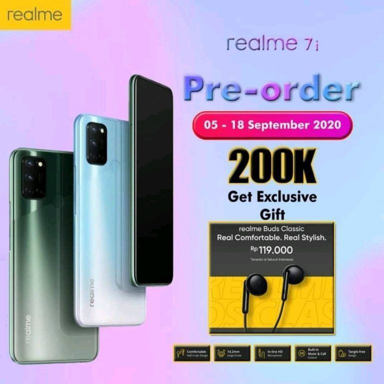 Realme 7i оснащенный процессором Qualcomm Snapdragon 662, дисплеем с частотой обновления 90 Гц и аккумулятором емкостью 5000 мАч представят 17 сентября