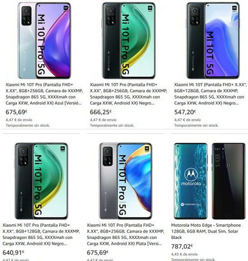 Xiaomi Mi 10T и Xiaomi Mi 10T Pro. Технические характеристики и цены смартфонов появились на Amazon