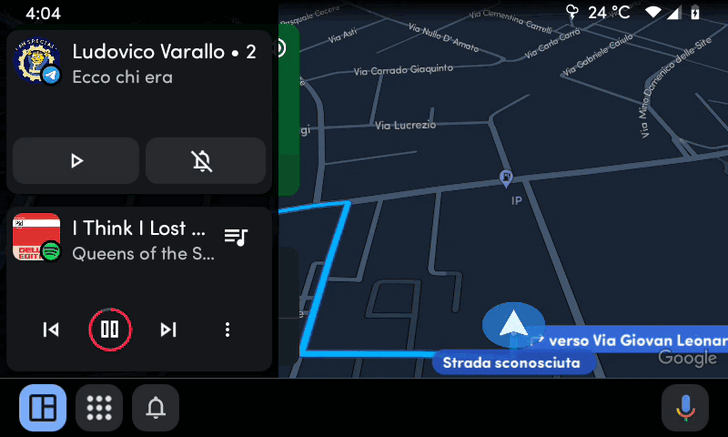 В Android Auto может появиться режим многозадачности на экране навигации