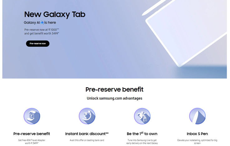 Samsung анонсирует скорый выпуск флагманских планшетов Galaxy Tab S10, открыв предварительные заказы на них