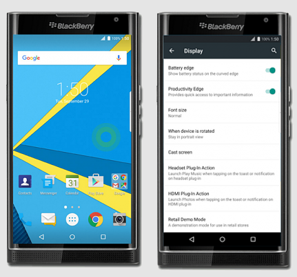 BlackBerry PRIV. Первый в мире Android слайдер будет получит «улучшенную» операционную систему Android