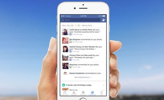 Программы для iOS и Android. Приложение Facebook получило новую, более информативную панель уведомлений