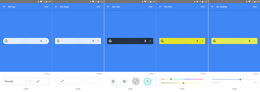 Панель поиска Google для Android получила возможность настройки внешнего вида