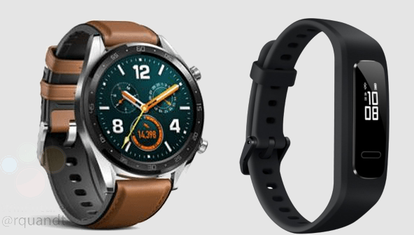Часы Huawei Watch GT и браслет Huawei Band 3e. Изображения и технические характеристики
