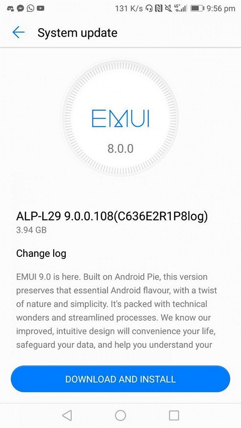 Android 9 (P) для Huawei Mate 10  