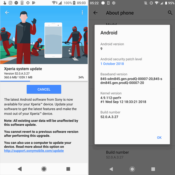 Обновление Android 9 Pie для Sony Xperia XZ2 и XZ2 Compact выпущено и начало поступать на смартфоны