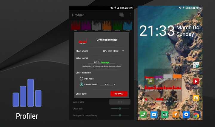 Новые приложения для Android. Profiler — легкое и удобный инструмент для контроля загрузки процессора, графического ускорителя, оперативной памяти и пр.