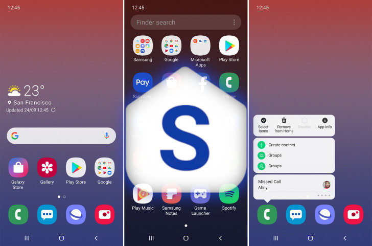 Главный экран One UI от Samsung. Количество скачиваний лончера из Google Play Маркет перевалило отметку в 1 миллиард