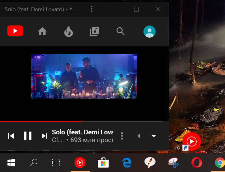 YouTube Music. Прогрессивное веб-приложение для сервиса выпущено и вы можете создать для него ярлык на рабочем столе вашего ПК, ноутбука или Windows планшета