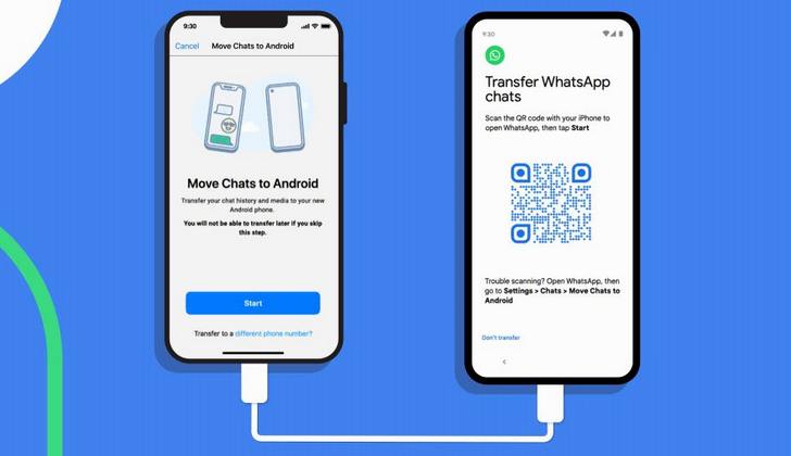 Перенос чатов WhatsApp с iPhone на Android 12 устройства становится доступен широкому кругу пользователей