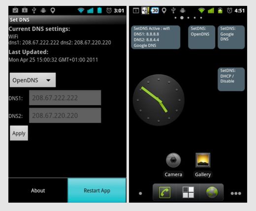 Ускорение Android Market c помощью Set DNS Ускорение Android Market