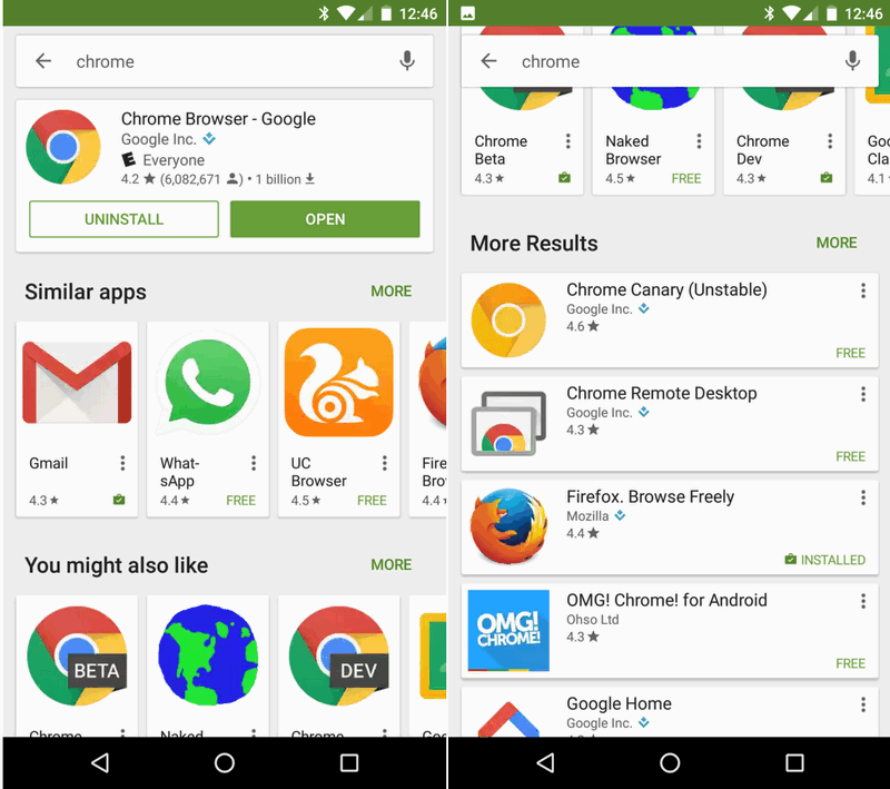 Программы для Android. Google тестирует новый интерфейс окна с результатами поиска в Play Маркет
